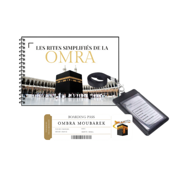 Guide Omra plastifié + Boarding Pass + Badge identité